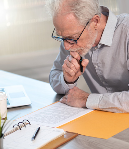 businessman checking a document